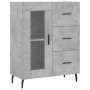 Aparador alto madera contrachapada gris hormigón 69,5x34x180 cm de vidaXL, Aparadores - Ref: Foro24-3195975, Precio: 160,66 €...