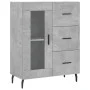 Tall plywood gray concrete sideboard 69.5x34x180 cm by vidaXL, Sideboards - Ref: Foro24-3195975, Price: 158,68 €, Discount: %