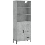 Aparador alto madera contrachapada gris hormigón 69,5x34x180 cm de vidaXL, Aparadores - Ref: Foro24-3189457, Precio: 164,90 €...