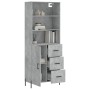 Aparador alto madera contrachapada gris hormigón 69,5x34x180 cm de vidaXL, Aparadores - Ref: Foro24-3189457, Precio: 164,90 €...