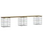 Banco jardín diseño gaviones madera pino impregnada 203x31x42cm de vidaXL, Bancos de jardín - Ref: Foro24-834334, Precio: 83,...