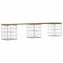 Banco jardín diseño gaviones madera pino impregnada 203x31x42cm de vidaXL, Bancos de jardín - Ref: Foro24-834334, Precio: 83,...