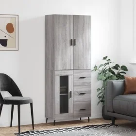 Tall gray Sonoma plywood sideboard 69.5x34x180 cm by vidaXL, Sideboards - Ref: Foro24-3195977, Price: 163,10 €, Discount: %