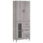 Aparador alto madera contrachapada gris sonoma 69,5x34x180 cm de vidaXL, Aparadores - Ref: Foro24-3195977, Precio: 165,09 €, ...
