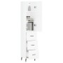 Aparador alto madera contrachapada blanco brillo 34,5x34x180 cm de vidaXL, Aparadores - Ref: Foro24-3198867, Precio: 130,70 €...