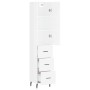 Aparador alto madera contrachapada blanco brillo 34,5x34x180 cm de vidaXL, Aparadores - Ref: Foro24-3198867, Precio: 130,70 €...