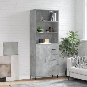 Concrete gray plywood tall sideboard 69.5x34x180 cm by vidaXL, Sideboards - Ref: Foro24-3189465, Price: 149,42 €, Discount: %