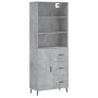 Aparador alto madera contrachapada gris hormigón 69,5x34x180 cm de vidaXL, Aparadores - Ref: Foro24-3189465, Precio: 159,62 €...