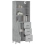 Aparador alto madera contrachapada gris hormigón 69,5x34x180 cm de vidaXL, Aparadores - Ref: Foro24-3189465, Precio: 159,62 €...