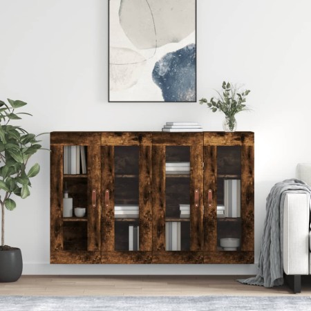 Armarios de pared 2 uds madera de ingeniería roble ahumado de vidaXL, Aparadores - Ref: Foro24-3197918, Precio: 139,28 €, Des...