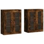 Armarios de pared 2 uds madera de ingeniería roble ahumado de vidaXL, Aparadores - Ref: Foro24-3197918, Precio: 139,28 €, Des...