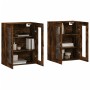 Armarios de pared 2 uds madera de ingeniería roble ahumado de vidaXL, Aparadores - Ref: Foro24-3197918, Precio: 139,28 €, Des...