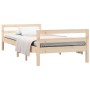 Estructura de cama madera maciza de pino 90x190 cm de vidaXL, Camas y somieres - Ref: Foro24-821634, Precio: 99,52 €, Descuen...