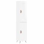 Aparador alto madera contrachapada blanco brillo 34,5x34x180 cm de vidaXL, Aparadores - Ref: Foro24-3200107, Precio: 107,09 €...