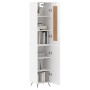 Aparador alto madera contrachapada blanco brillo 34,5x34x180 cm de vidaXL, Aparadores - Ref: Foro24-3200107, Precio: 107,09 €...