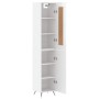 Aparador alto madera contrachapada blanco brillo 34,5x34x180 cm de vidaXL, Aparadores - Ref: Foro24-3200107, Precio: 107,09 €...