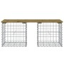 Banco jardín diseño gaviones madera pino impregnada 103x44x42cm de vidaXL, Bancos de jardín - Ref: Foro24-834340, Precio: 56,...