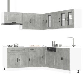 Mueble cocina Kalmar gris hormigón 11 pzas madera contrachapada en Armarios de cocina | Comprar online en Foru.es
