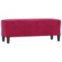 Banco de terciopelo rojo vino tinto 100x35x41 cm en Bancos | Comprar online en Foru.es