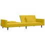 Sofá cama de 2 plazas con dos almohadas terciopelo amarillo en Sofás | Comprar online en Foru.es