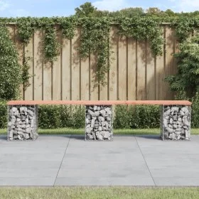 Bank Garten Design Gabionen Holz Douglasie 203x31x42 cm von vidaXL, Gartenbänke - Ref: Foro24-834333, Preis: 79,21 €, Rabatt: %