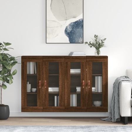 Armarios de pared 2 uds madera de ingeniería marrón roble de vidaXL, Aparadores - Ref: Foro24-3197920, Precio: 182,27 €, Desc...