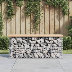 Banco jardín diseño gaviones madera maciza pino 103x31,5x42 cm de vidaXL, Bancos de jardín - Ref: Foro24-834350, Precio: 71,2...