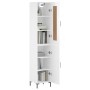 Aparador alto madera contrachapada blanco brillo 34,5x34x180 cm de vidaXL, Aparadores - Ref: Foro24-3200131, Precio: 111,42 €...