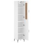 Aparador alto madera contrachapada blanco brillo 34,5x34x180 cm de vidaXL, Aparadores - Ref: Foro24-3200131, Precio: 111,42 €...