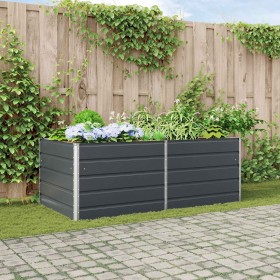 Jardinera Antracita 195 x 100 x 45 cm Acero Galvanizado en Macetas y jardineras | Comprar online en Foru.es