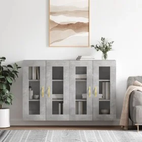 Armarios de pared 2 uds madera de ingeniería gris hormigón de vidaXL, Aparadores - Ref: Foro24-3197925, Precio: 164,22 €, Des...