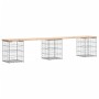 Banco de jardín diseño gaviones madera maciza pino 203x31x42 cm de vidaXL, Bancos de jardín - Ref: Foro24-834332, Precio: 78,...