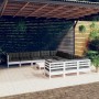 Muebles de jardín 12 pzas con cojines blanco madera de pino en Conjuntos de jardín | Comprar online en Foru.es