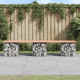 Banco jardín diseño gaviones madera abeto Douglas 203x44x42 cm de vidaXL, Bancos de jardín - Ref: Foro24-834342, Precio: 121,...