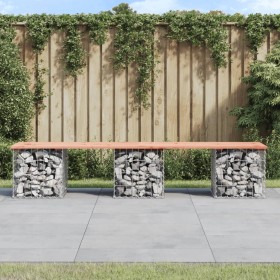 Banco jardín diseño gaviones madera abeto Douglas 203x44x42 cm de vidaXL, Bancos de jardín - Ref: Foro24-834342, Precio: 123,...