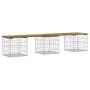 Banco jardín diseño gaviones madera pino impregnada 203x44x42cm de vidaXL, Bancos de jardín - Ref: Foro24-834343, Precio: 101...