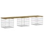 Banco jardín diseño gaviones madera pino impregnada 203x44x42cm de vidaXL, Bancos de jardín - Ref: Foro24-834343, Precio: 101...