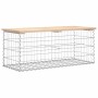 Banco de jardín diseño gaviones madera maciza pino 103x44x42 cm de vidaXL, Bancos de jardín - Ref: Foro24-834359, Precio: 79,...