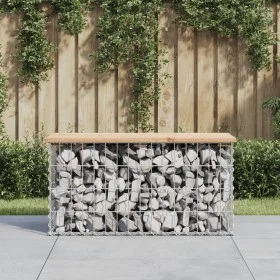 Banco de jardín diseño gaviones madera maciza pino 83x31,5x42cm de vidaXL, Bancos de jardín - Ref: Foro24-834347, Precio: 56,...