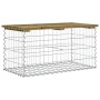 Banco jardín diseño gaviones madera pino impregnada 83x44x42 cm de vidaXL, Bancos de jardín - Ref: Foro24-834358, Precio: 68,...