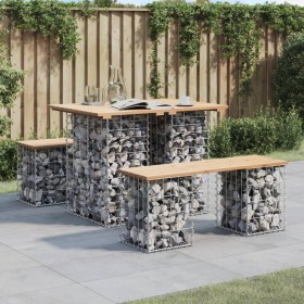 Banco de jardín diseño gaviones madera maciza pino 100x70x72 cm de vidaXL, Bancos de jardín - Ref: Foro24-834362, Precio: 77,...