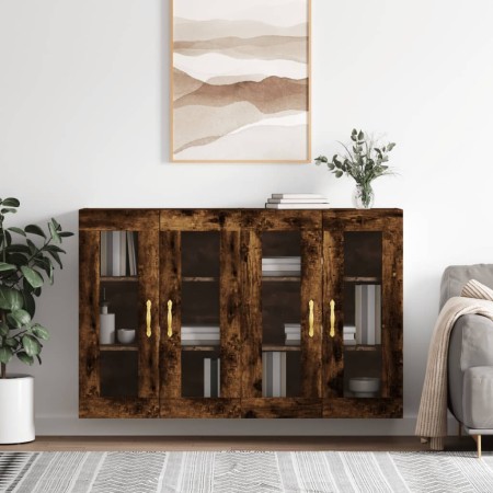 Armarios de pared 2 uds madera de ingeniería roble ahumado de vidaXL, Aparadores - Ref: Foro24-3197926, Precio: 172,73 €, Des...