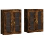 Armarios de pared 2 uds madera de ingeniería roble ahumado de vidaXL, Aparadores - Ref: Foro24-3197926, Precio: 172,73 €, Des...