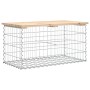 Banco de jardín diseño gaviones madera maciza pino 83x44x42 cm de vidaXL, Bancos de jardín - Ref: Foro24-834356, Precio: 64,0...