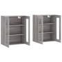 Armarios de pared 2 uds madera de ingeniería gris Sonoma de vidaXL, Aparadores - Ref: Foro24-3197927, Precio: 156,16 €, Descu...