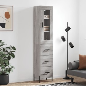 Aparador alto madera contrachapada gris Sonoma 34,5x34x180 cm de vidaXL, Aparadores - Ref: Foro24-3199247, Precio: 127,93 €, ...