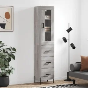 Aparador alto madera contrachapada gris Sonoma 34,5x34x180 cm de vidaXL, Aparadores - Ref: Foro24-3199247, Precio: 126,36 €, ...