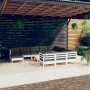 Muebles de jardín 12 pzas con cojines blanco madera de pino en Conjuntos de jardín | Comprar online en Foru.es