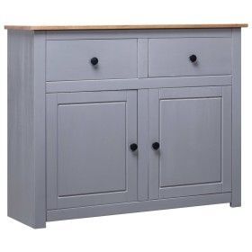 Aparador de madera maciza pino estilo Panamá gris 93x40x80 cm de vidaXL, Aparadores - Ref: Foro24-282698, Precio: 161,54 €, D...