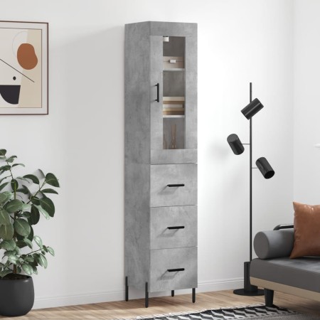 Aparador de madera contrachapada gris hormigón 34,5x34x180 cm de vidaXL, Aparadores - Ref: Foro24-3199245, Precio: 124,19 €, ...